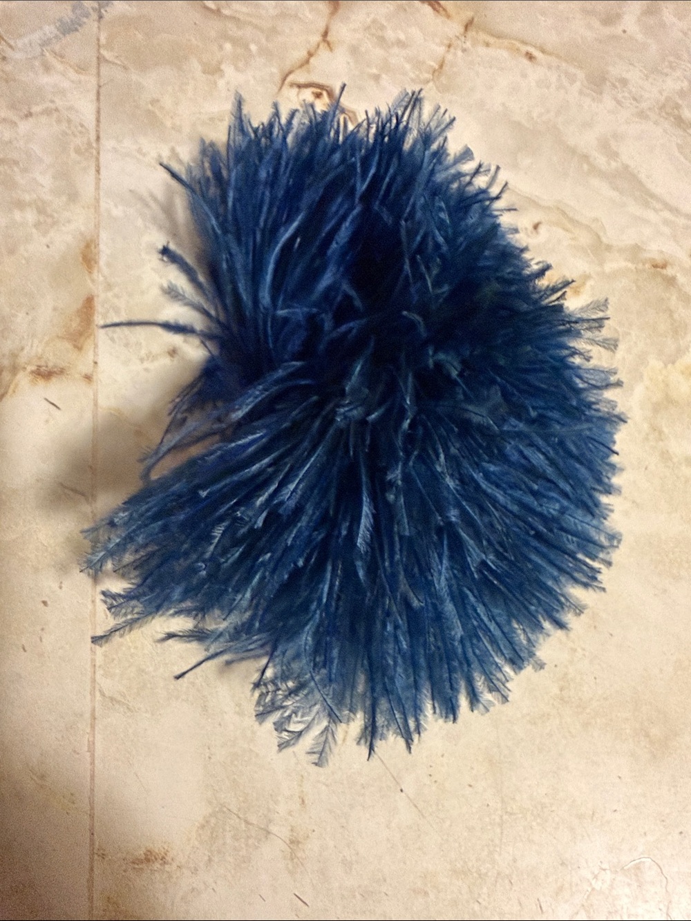 Navy Blue Feather Pom Accessory